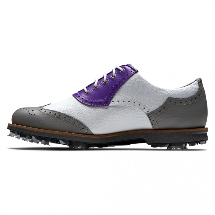 Zapatos Golf Con Pinchos Footjoy Premiere Series - Shield Tip Mujer Blancas Gris Moradas | ES6135489