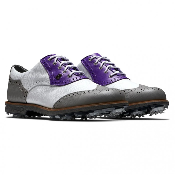 Zapatos Golf Con Pinchos Footjoy Premiere Series - Shield Tip Mujer Blancas Gris Moradas | ES6135489