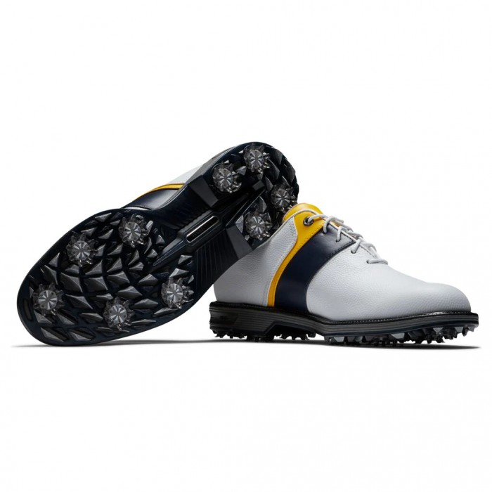 Zapatos Golf Con Pinchos Footjoy Premiere Series - Packard Hombre Blancas Azul Marino Amarillo | ES6875213