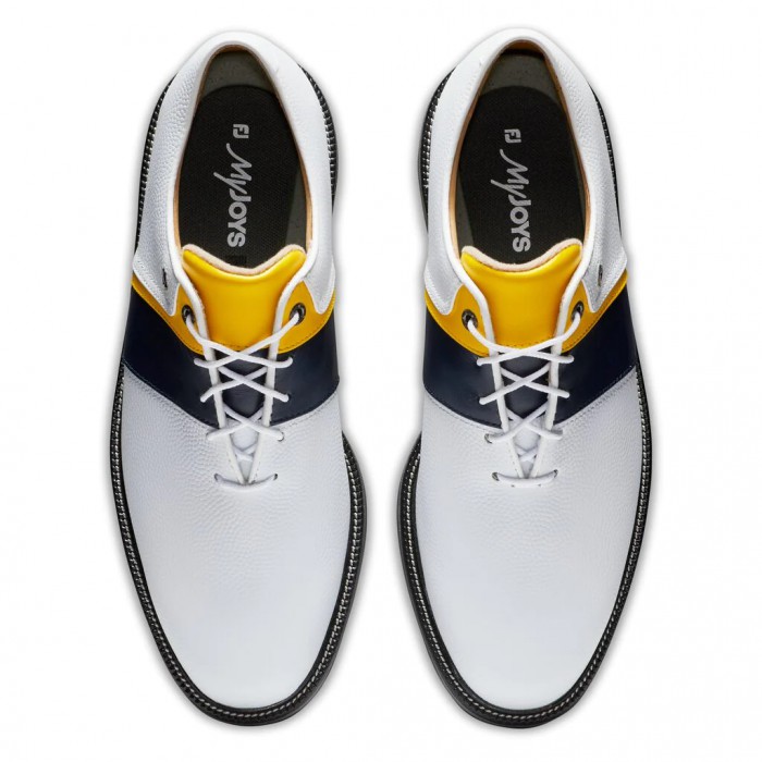 Zapatos Golf Con Pinchos Footjoy Premiere Series - Packard Hombre Blancas Azul Marino Amarillo | ES6875213