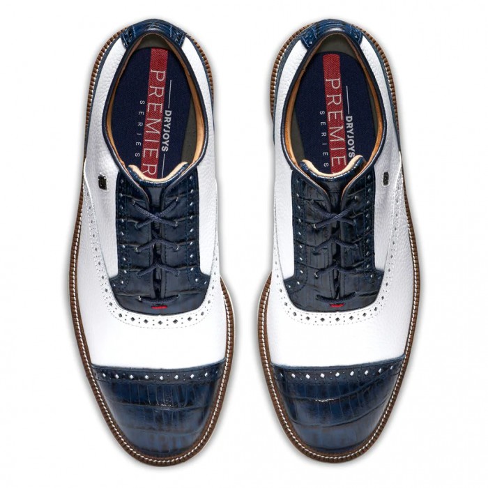 Zapatos Golf Con Pinchos Footjoy Premiere Series - Tarlow Hombre Blancas Azul Marino | ES7546130