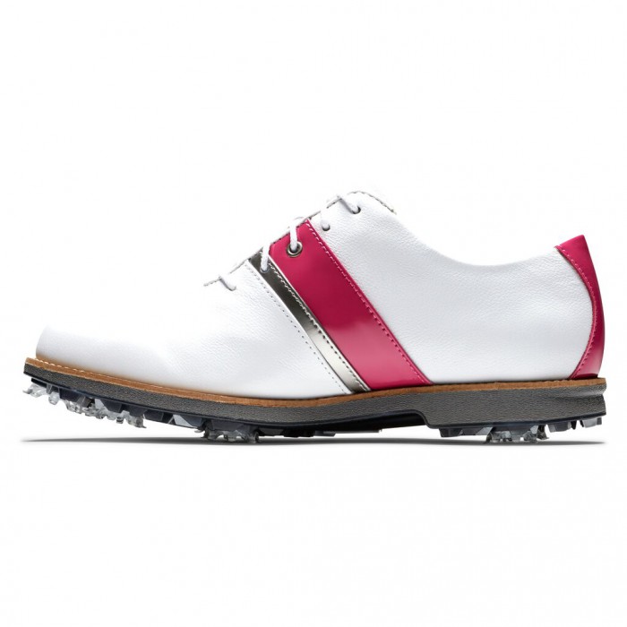 Zapatos Golf Con Pinchos Footjoy Premiere Series - Traditional Mujer Blancas Fucsia Plateadas | ES8210753