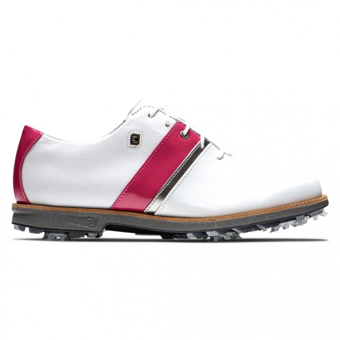 Zapatos Golf Con Pinchos Footjoy Premiere Series - Traditional Mujer Blancas Fucsia Plateadas | ES8210753