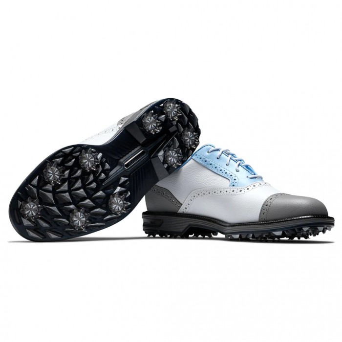 Zapatos Golf Con Pinchos Footjoy Premiere Series - Tarlow Hombre Blancas Azules Claro Gris | ES8594376