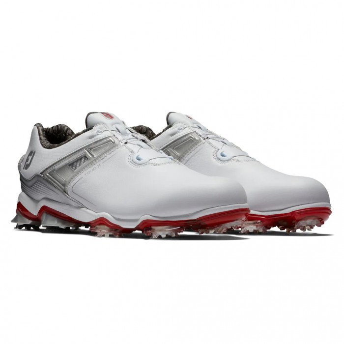 Zapatos Golf Con Pinchos Footjoy Tour X BOA Hombre Blancas Gris Rojas | ES8259164