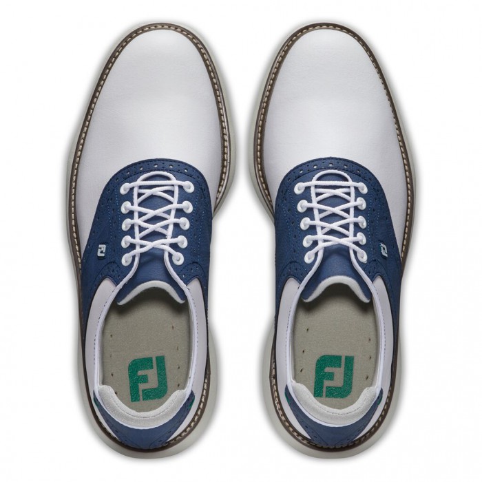 Zapatos Golf Con Pinchos Footjoy Traditions Hombre Blancas Azul Marino | ES0514678