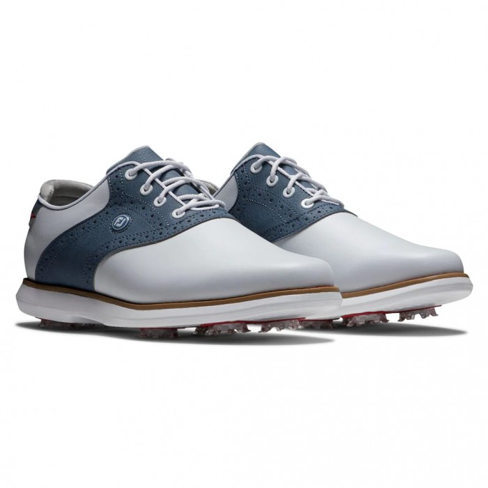 Zapatos Golf Con Pinchos Footjoy Traditions Mujer Blancas Azules | ES7365149