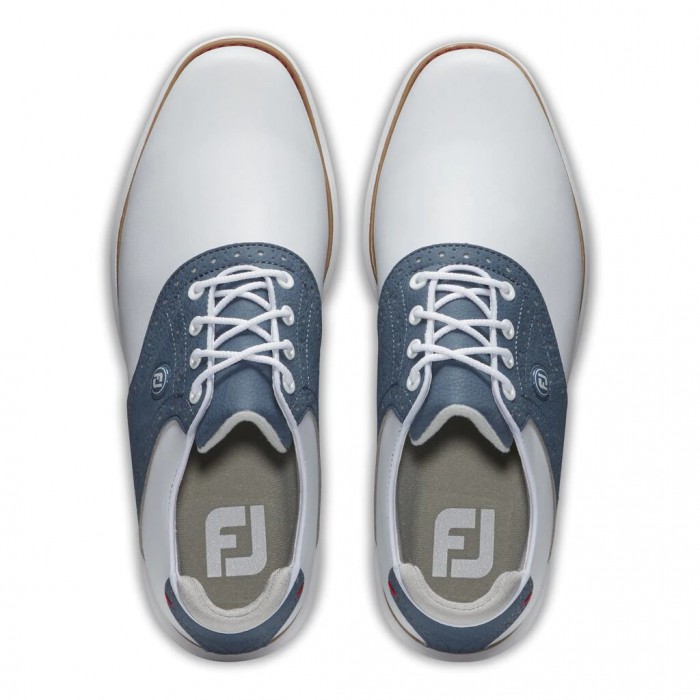 Zapatos Golf Con Pinchos Footjoy Traditions Mujer Blancas Azules | ES7365149