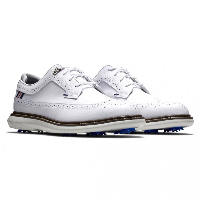 Zapatos Golf Con Pinchos Footjoy Traditions - Shield Tip Hombre Blancas | ES9765813