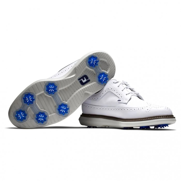 Zapatos Golf Con Pinchos Footjoy Traditions - Shield Tip Hombre Blancas | ES9765813