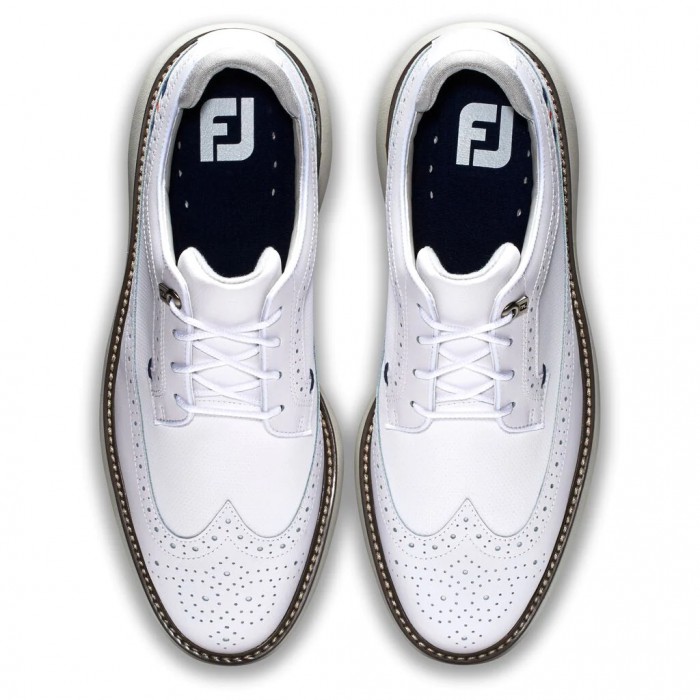 Zapatos Golf Con Pinchos Footjoy Traditions - Shield Tip Hombre Blancas | ES9765813