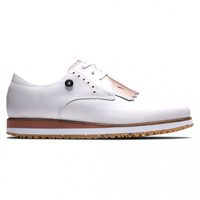 Zapatos Golf Sin Pinchos Footjoy Deporte Retro - Kiltie Mujer Blancas Rosas | ES6431580