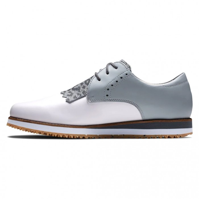 Zapatos Golf Sin Pinchos Footjoy Deporte Retro - Kiltie Mujer Blancas Gris Claro | ES7629843