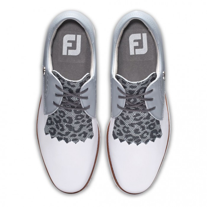 Zapatos Golf Sin Pinchos Footjoy Deporte Retro - Kiltie Mujer Blancas Gris Claro | ES7629843