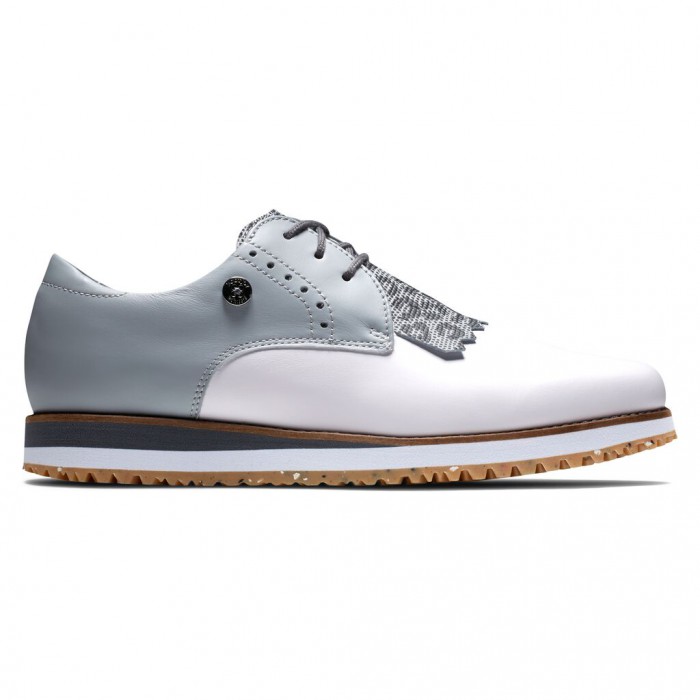 Zapatos Golf Sin Pinchos Footjoy Deporte Retro - Kiltie Mujer Blancas Gris Claro | ES7629843