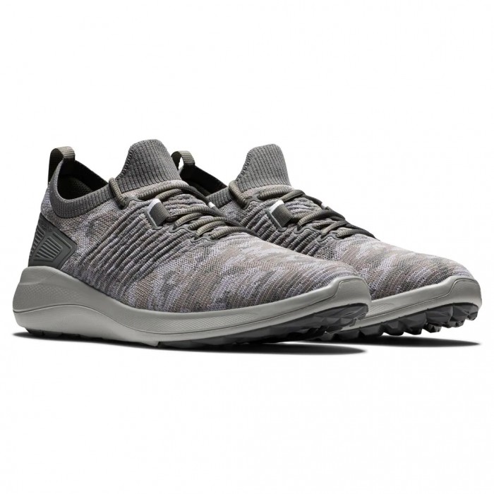 Zapatos Golf Sin Pinchos Footjoy Flex XP Hombre Camuflaje Gris | ES5896214