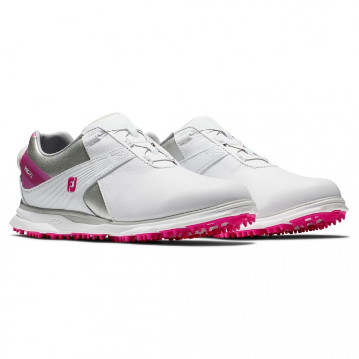 Zapatos Golf Sin Pinchos Footjoy Pro|SL BOA Mujer Blancas Plateadas Rosas | ES2197803