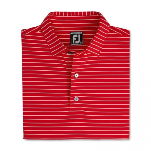 Camisas Footjoy Atléticos Fit Classic Stripe Self Collar Hombre Rojas Blancas | ES4072835