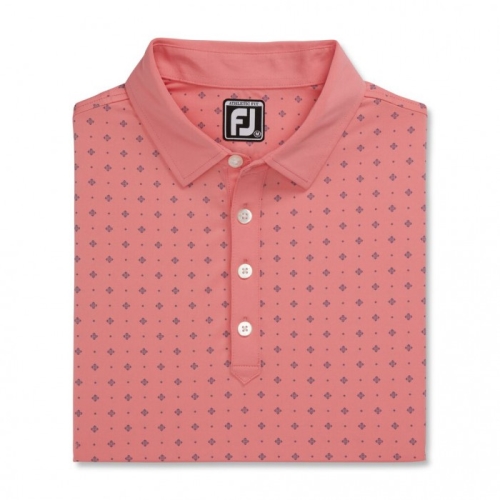 Camisas Footjoy Atléticos Fit Deco Print Self Collar Hombre Coral Rosas | ES2678593