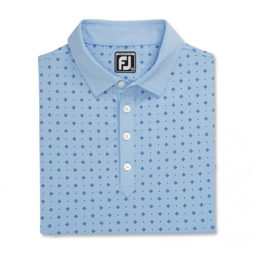 Camisas Footjoy Atléticos Fit Deco Print Self Collar Hombre Azules Claro Azul Marino | ES9537860