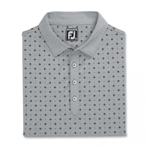 Camisas Footjoy Atléticos Fit Deco Print Self Collar Hombre Gris Negras | ES9681350