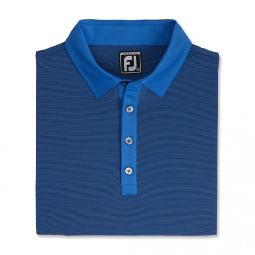 Camisas Footjoy Atléticos Fit Lisle End-On-End Self Collar Hombre Azul Real Azul Marino | ES6748293