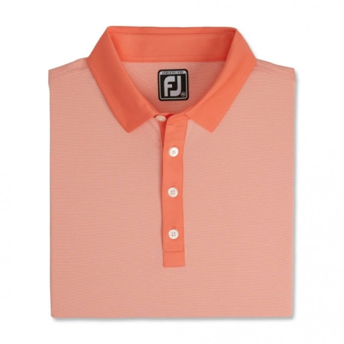 Camisas Footjoy Atléticos Fit Lisle End-On-End Self Collar Hombre Coral Blancas | ES9341625