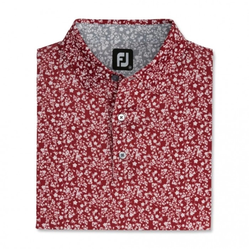 Camisas Footjoy Floral Vines Lisle Print Self Collar Hombre Blancas Gris | ES7634915