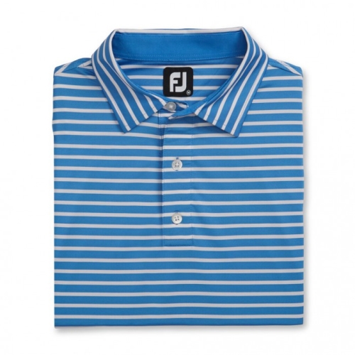 Camisas Footjoy Lisle 2-Color Stripe Self Collar Hombre Blancas | ES0852374