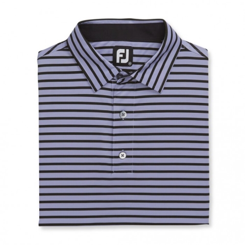 Camisas Footjoy Lisle 2-Color Stripe Self Collar Hombre Lavanda Negras | ES0943527