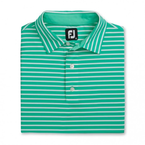 Camisas Footjoy Lisle 2-Color Stripe Self Collar Hombre Blancas | ES8491523