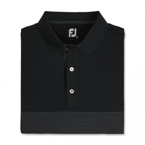 Camisas Footjoy Lisle Engineered Pin Stripe Self Collar Hombre Negras Gris | ES5867432