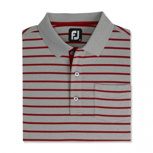 Camisas Footjoy Nautical Stripe Lisle Self Collar Hombre Gris | ES0692831