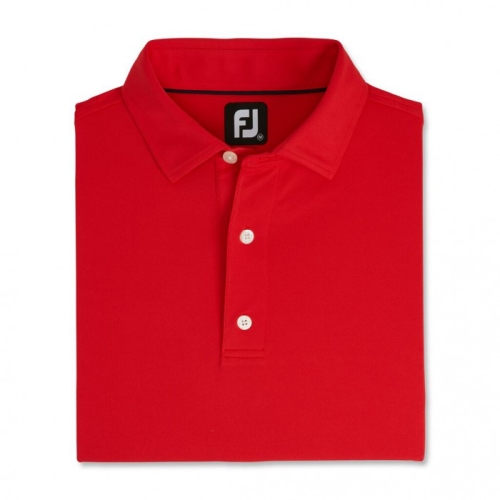 Camisas Footjoy Performance Stretch Pique Solid Self Collar Hombre Rojas | ES6045139