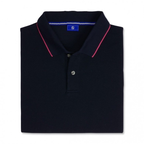 Camisas Footjoy Pique Tipped Polo Hombre Azul Marino | ES5826390