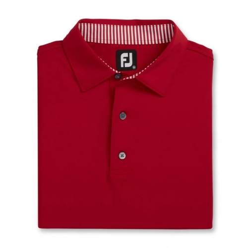 Camisas Footjoy Solid Lisle Self Collar Hombre Rojas Blancas | ES1458723