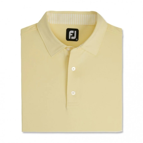 Camisas Footjoy Solid Lisle Self Collar Hombre Amarillo | ES1980675