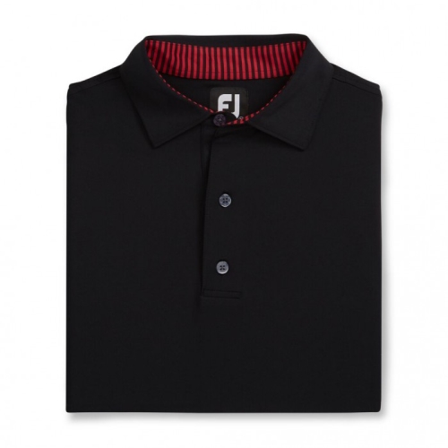 Camisas Footjoy Solid Lisle Self Collar Hombre Negras Rojas | ES2170954