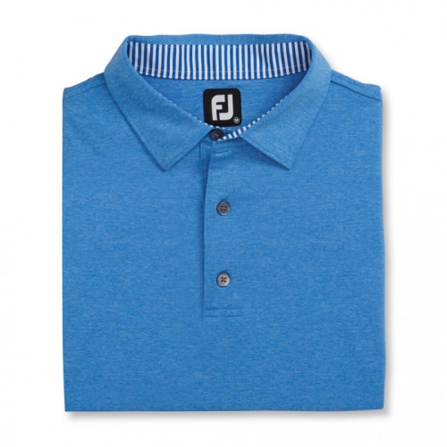 Camisas Footjoy Solid Lisle Self Collar Hombre Azul Real | ES3607512