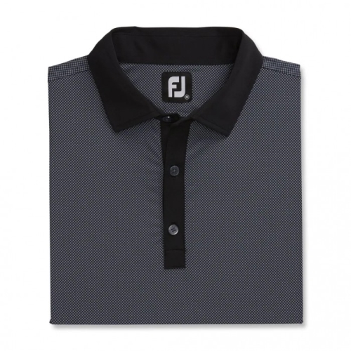 Camisas Footjoy Stretch Lisle Mini Check Print Hombre Negras | ES3479521