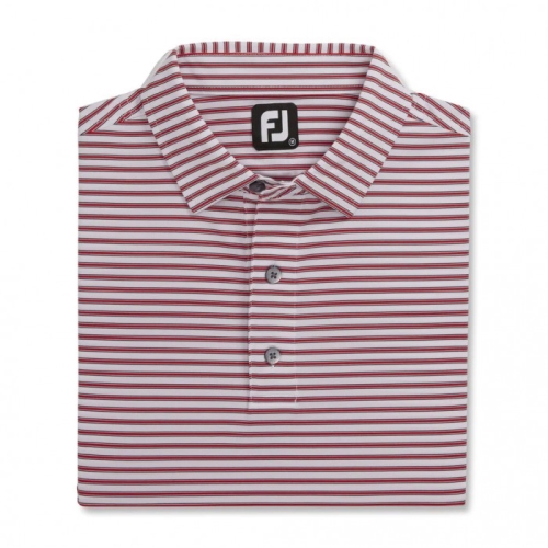 Camisas Footjoy Stretch Lisle Pinstripe Hombre Blancas Rojas Azul Marino | ES4938617