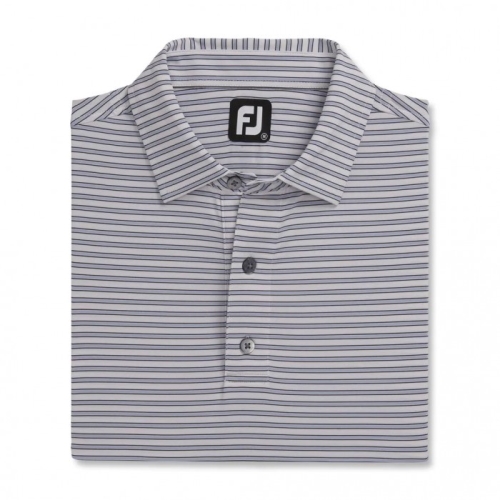 Camisas Footjoy Stretch Lisle Pinstripe Hombre Blancas Negras | ES5481932