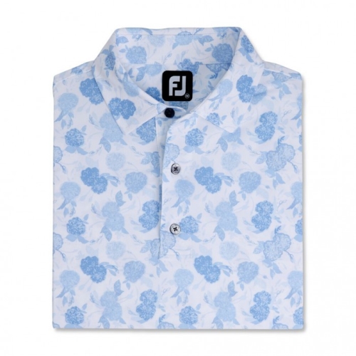 Camisas Footjoy Vintage Floral Print Lisle Self Collar Hombre Sky | ES5078431