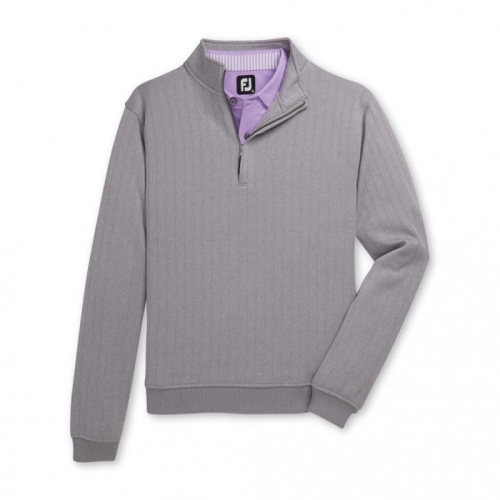 Chaquetas Footjoy Drop Needle Half-Zip Gathered Cintura Hombre Gris | ES0427598