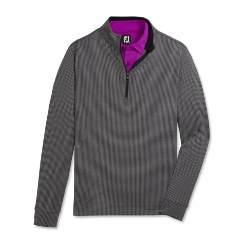 Chaquetas Footjoy Houndstooth Jacquard Quarter-Zip Hombre Negras | ES4936815