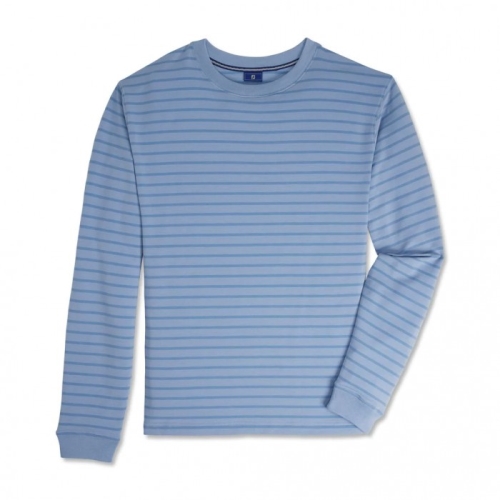 Chaquetas Footjoy Jersey Fleece Striped Crewneck Hombre Mist / Wedgewood | ES1065834