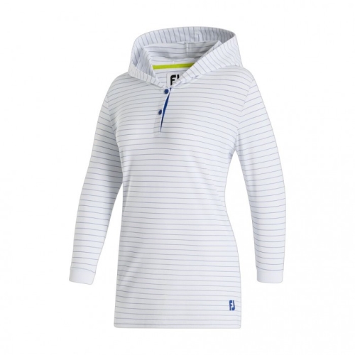 Sudadera Con Capucha Footjoy 3/4 Sleeve Pinstripe Mujer Blancas | ES8201569