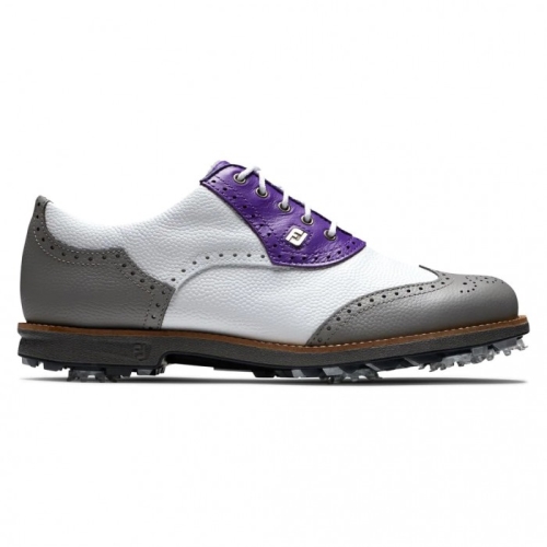 Zapatos Golf Con Pinchos Footjoy Premiere Series - Shield Tip Mujer Blancas Gris Moradas | ES6135489