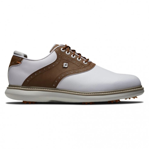 Zapatos Golf Con Pinchos Footjoy Traditions Hombre Blancas Marrones | ES1689302